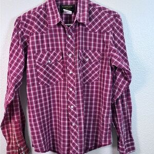 Rustler Kids Red Plaid Button Down Shirt
